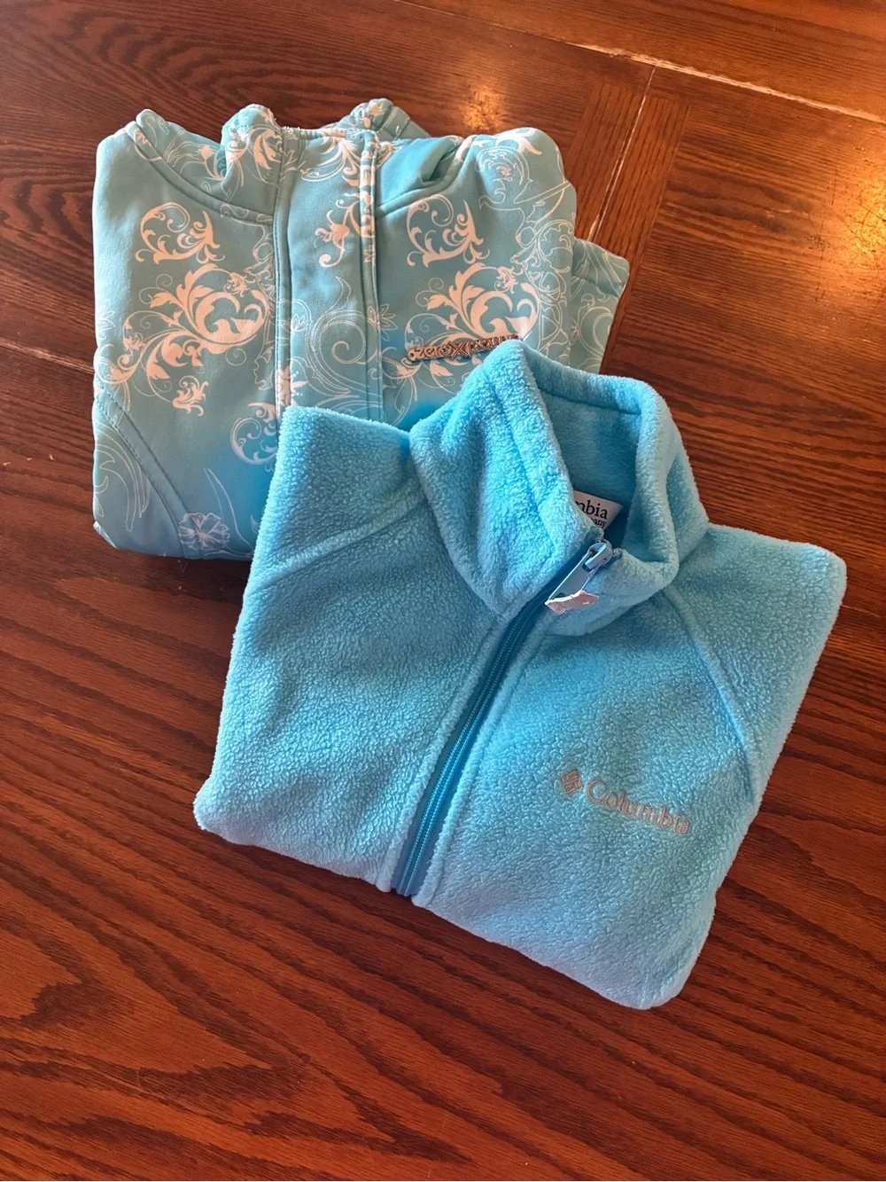 Colombia Girl's Sweater Lot Set Blue Winter Snow Fleece Youth Small Size 7-8
